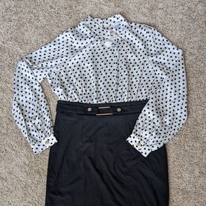 Black and white polka dot dress